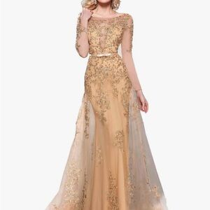 Elegant Gold Evening Gown